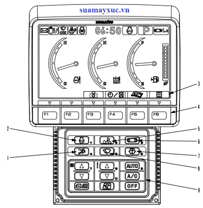 Hướng dẫn sử dụng màn hình máy xúc PC200-8
